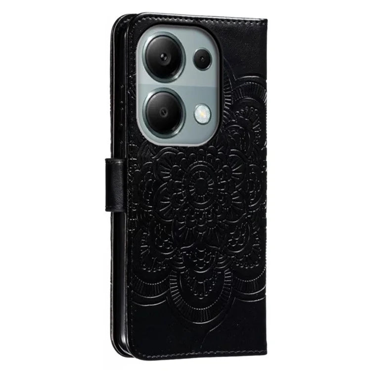 For Xiaomi Poco M6 Pro 4G / Redmi Note 13 Pro 4G Case PU Leather Mandala Imprinted Design Wallet Phone Cover