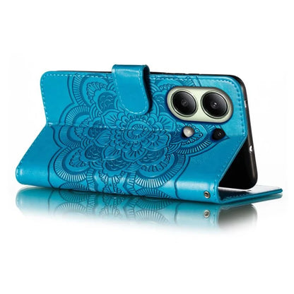 For Xiaomi Redmi Note 13 4G Case PU Leather Mandala Imprinted Design Wallet Phone Cover