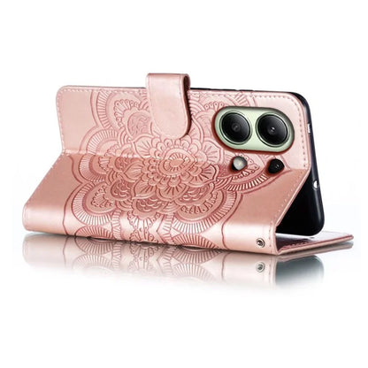 For Xiaomi Redmi Note 13 4G Case PU Leather Mandala Imprinted Design Wallet Phone Cover
