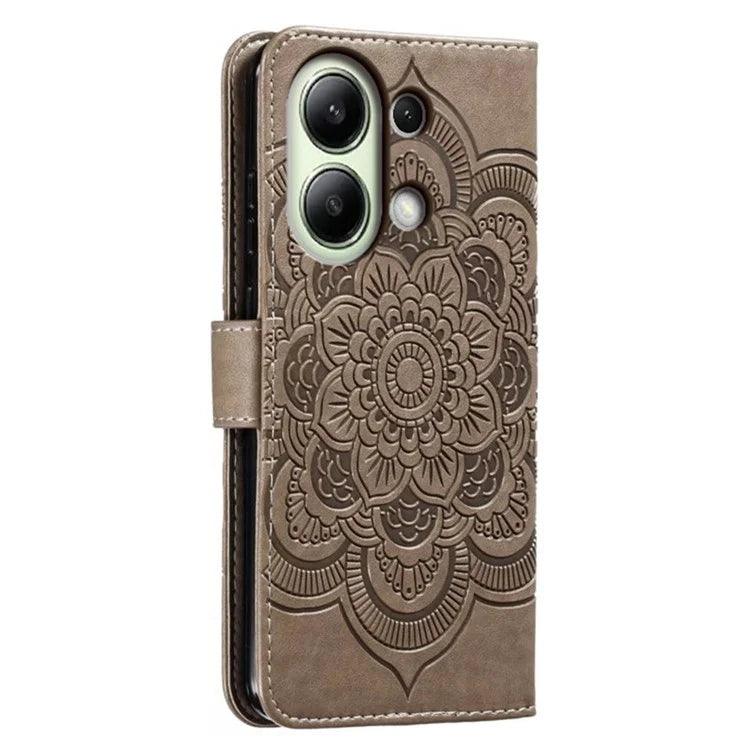 For Xiaomi Redmi Note 13 4G Case PU Leather Mandala Imprinted Design Wallet Phone Cover