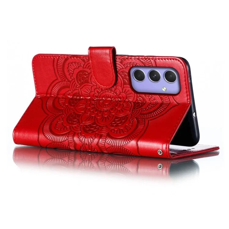 For Samsung Galaxy S24+ Case PU Leather Mandala Imprinted Design Wallet Phone Cover