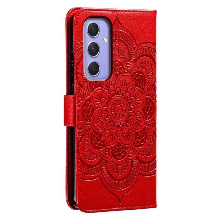 For Samsung Galaxy S24+ Case PU Leather Mandala Imprinted Design Wallet Phone Cover