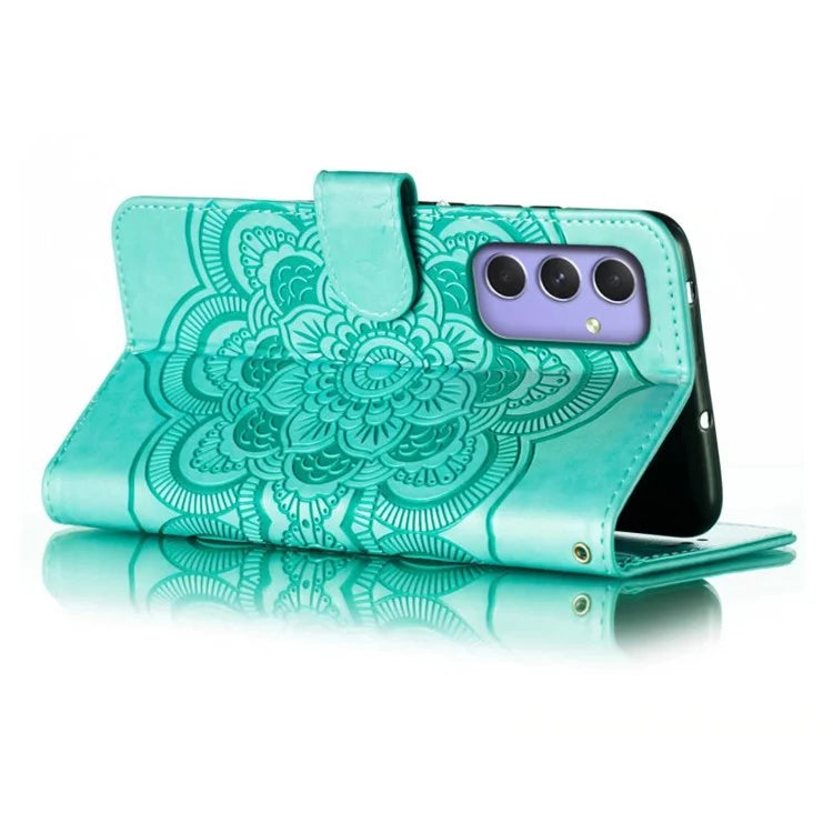 For Samsung Galaxy S23 FE Case PU Leather Mandala Imprinted Design Wallet Phone Cover