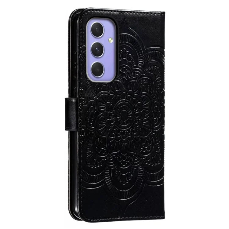 For Samsung Galaxy S23 FE Case PU Leather Mandala Imprinted Design Wallet Phone Cover