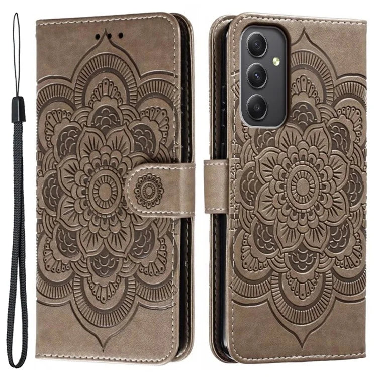For Samsung Galaxy A16 5G Case PU Leather Mandala Imprinted Design Wallet Phone Cover