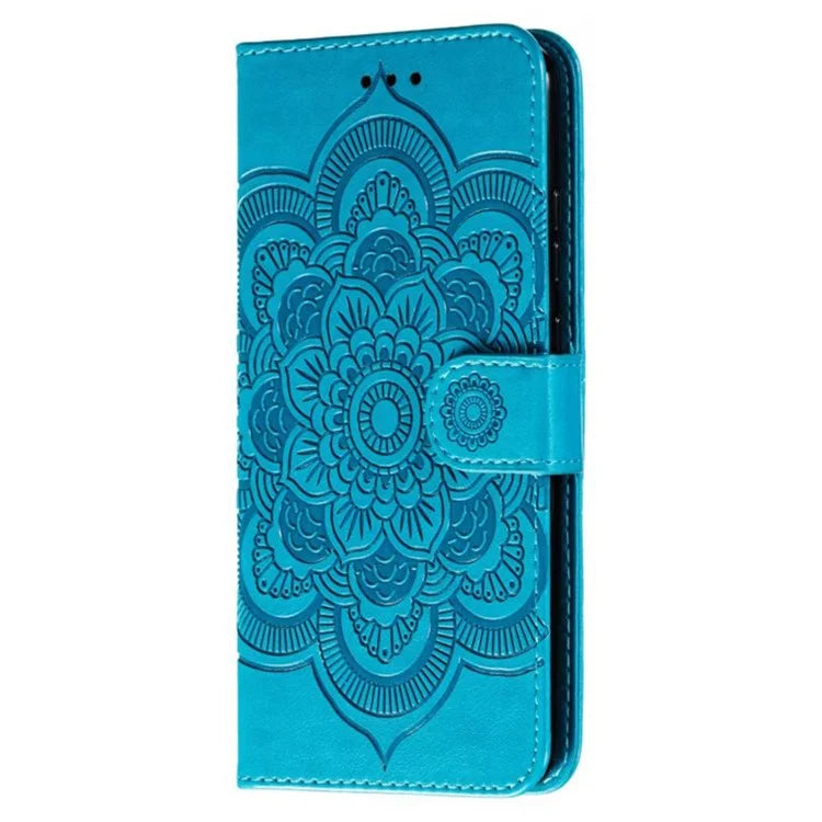 For Samsung Galaxy S24 Case PU Leather Mandala Imprinted Design Wallet Phone Cover