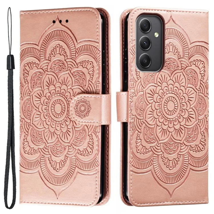 For Samsung Galaxy A25 5G (Global) (161.0 x 76.5 x 8.3mm) Case PU Leather Mandala Wallet Phone Cover