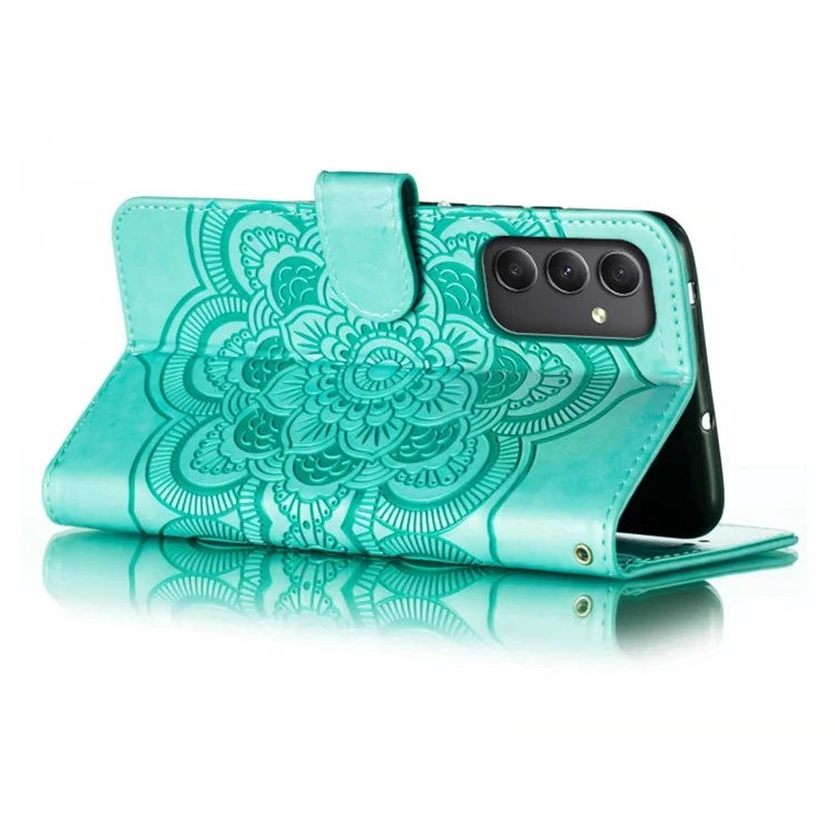 For Samsung Galaxy A25 5G (Global) (161.0 x 76.5 x 8.3mm) Case PU Leather Mandala Wallet Phone Cover