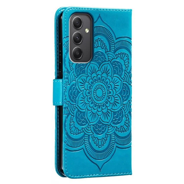 For Samsung Galaxy A35 5G Case PU Leather Mandala Imprinted Design Wallet Phone Cover