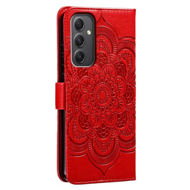 For Samsung Galaxy A35 5G Case PU Leather Mandala Imprinted Design Wallet Phone Cover