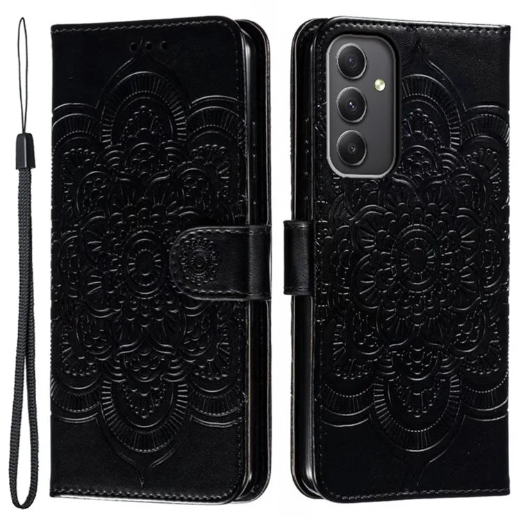 For Samsung Galaxy A35 5G Case PU Leather Mandala Imprinted Design Wallet Phone Cover