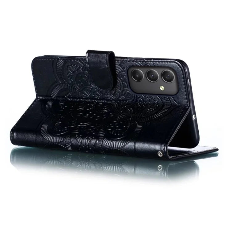 For Samsung Galaxy A35 5G Case PU Leather Mandala Imprinted Design Wallet Phone Cover