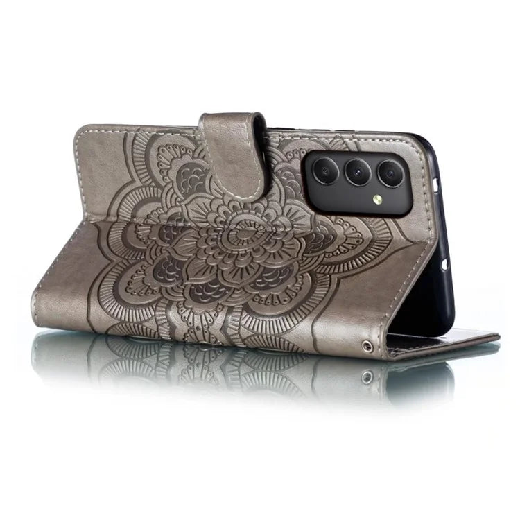 For Samsung Galaxy A35 5G Case PU Leather Mandala Imprinted Design Wallet Phone Cover