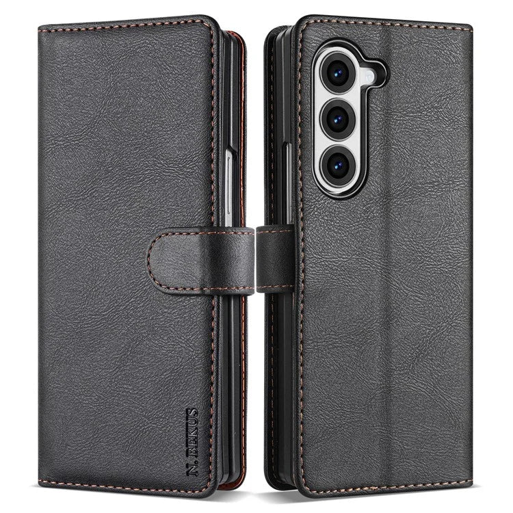 N.BEKUS CSJ-001 For Samsung Galaxy Z Fold6 5G Stand Case PU Leather Wallet Phone Cover