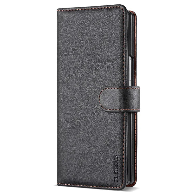 N.BEKUS CSJ-001 For Samsung Galaxy Z Fold6 5G Stand Case PU Leather Wallet Phone Cover