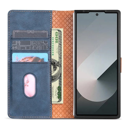 N.BEKUS CSJ-001 For Samsung Galaxy Z Fold6 5G Stand Case PU Leather Wallet Phone Cover