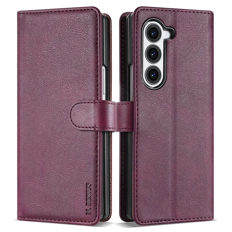 N.BEKUS CSJ-001 For Samsung Galaxy Z Fold6 5G Stand Case PU Leather Wallet Phone Cover