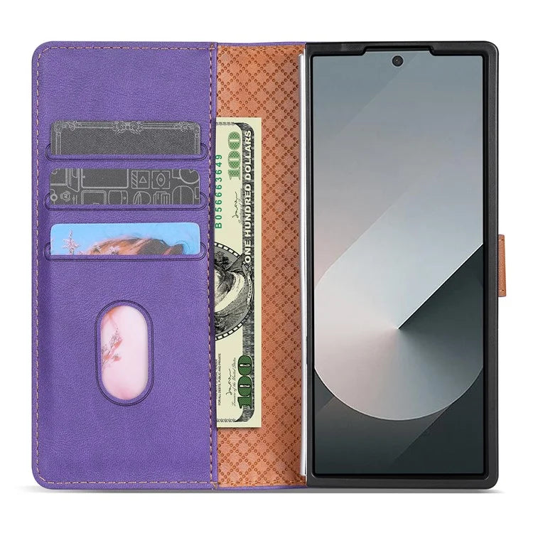 N.BEKUS CSJ-001 For Samsung Galaxy Z Fold6 5G Stand Case PU Leather Wallet Phone Cover