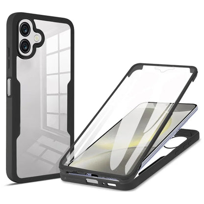 For Samsung Galaxy A06 Case Acrylic+TPU Clear Phone Cover with PET Screen Film