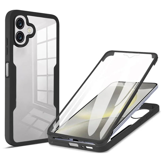 For Samsung Galaxy A06 Case Acrylic+TPU Clear Phone Cover with PET Screen Film