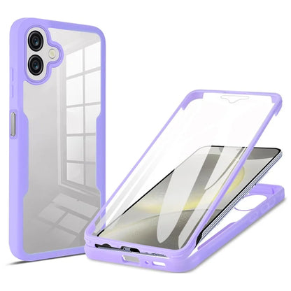 For Samsung Galaxy A06 Case Acrylic+TPU Clear Phone Cover with PET Screen Film