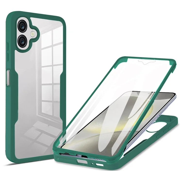 For Samsung Galaxy A06 Case Acrylic+TPU Clear Phone Cover with PET Screen Film
