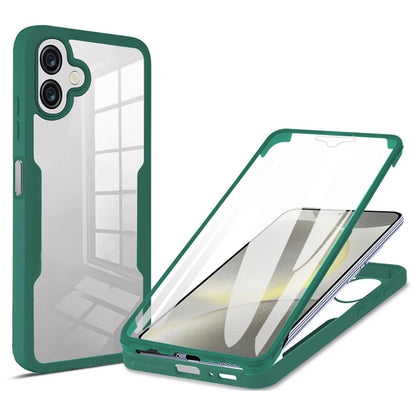 For Samsung Galaxy A06 Case Acrylic+TPU Clear Phone Cover with PET Screen Film
