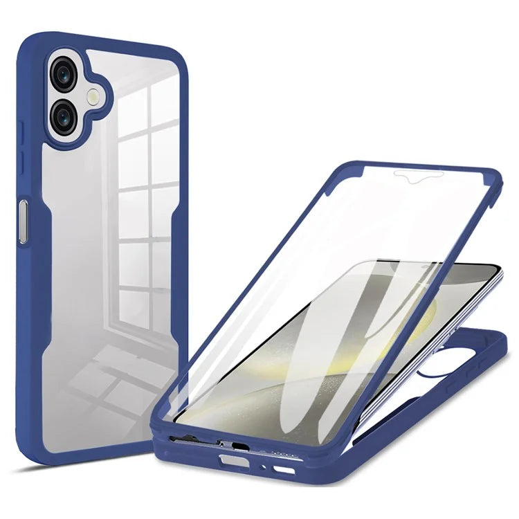 For Samsung Galaxy A06 Case Acrylic+TPU Clear Phone Cover with PET Screen Film