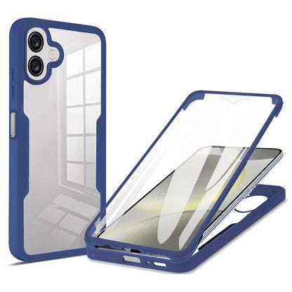 For Samsung Galaxy A06 Case Acrylic+TPU Clear Phone Cover with PET Screen Film