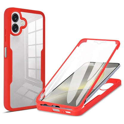 For Samsung Galaxy A06 Case Acrylic+TPU Clear Phone Cover with PET Screen Film