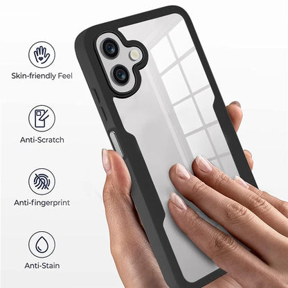 For Samsung Galaxy A06 Case Acrylic+TPU Clear Phone Cover with PET Screen Film