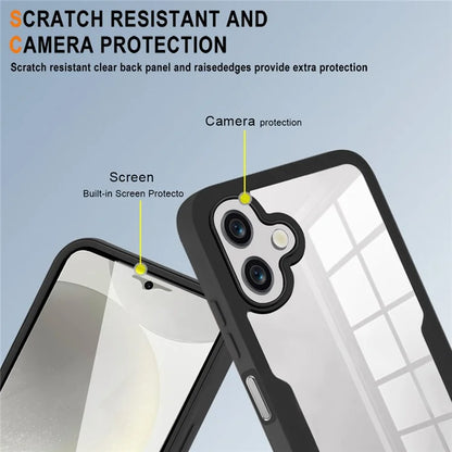 For Samsung Galaxy A06 Case Acrylic+TPU Clear Phone Cover with PET Screen Film