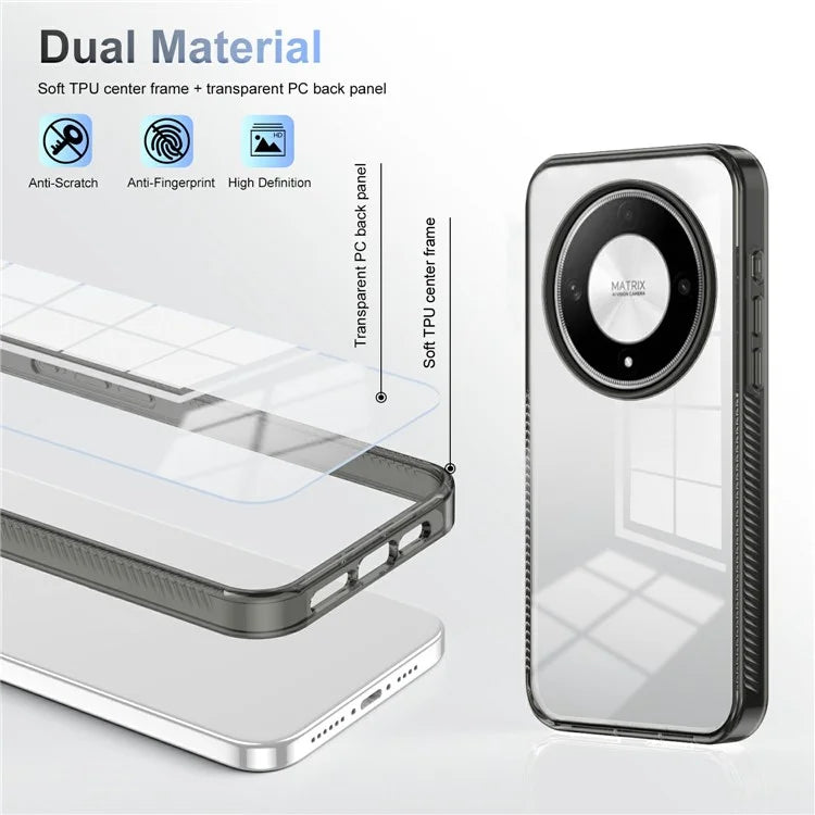 For Honor Magic6 Lite 5G Clear Phone Case TPU PC Anti-Slip Drop-Proof Back Cover