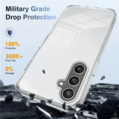 For Samsung Galaxy S24+ Clear Phone Case TPU PC Anti-Slip Drop-Proof Back Cover