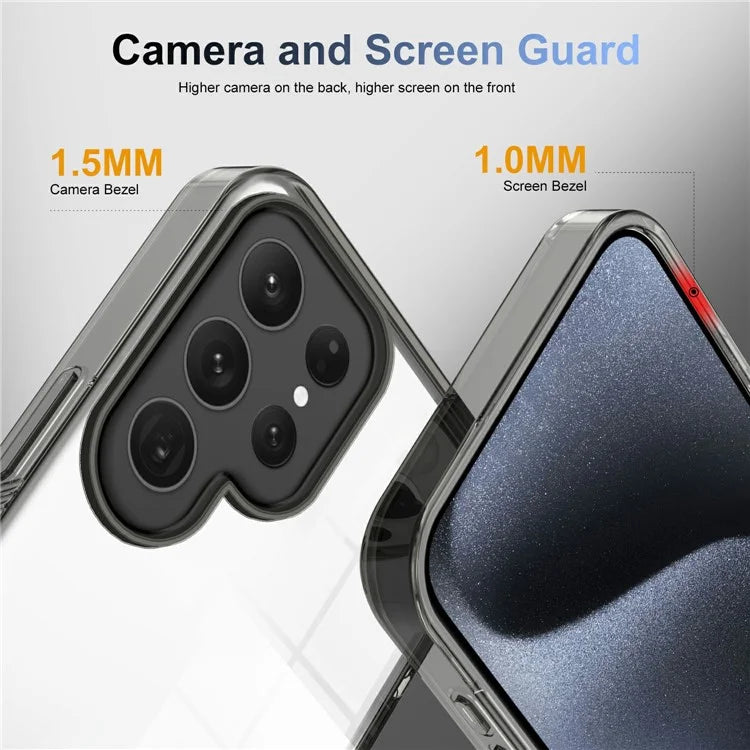 Forsamsung Galaxy S24 Ultra Clear Phone Case TPU PC Anti-Slip Drop-Proof Back Cover
