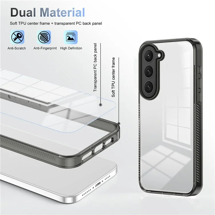 For Samsung Galaxy S23 Clear Phone Case TPU PC Anti-Slip Drop-Proof Back Cover