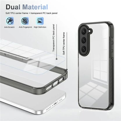 For Samsung Galaxy S23 Clear Phone Case TPU PC Anti-Slip Drop-Proof Back Cover