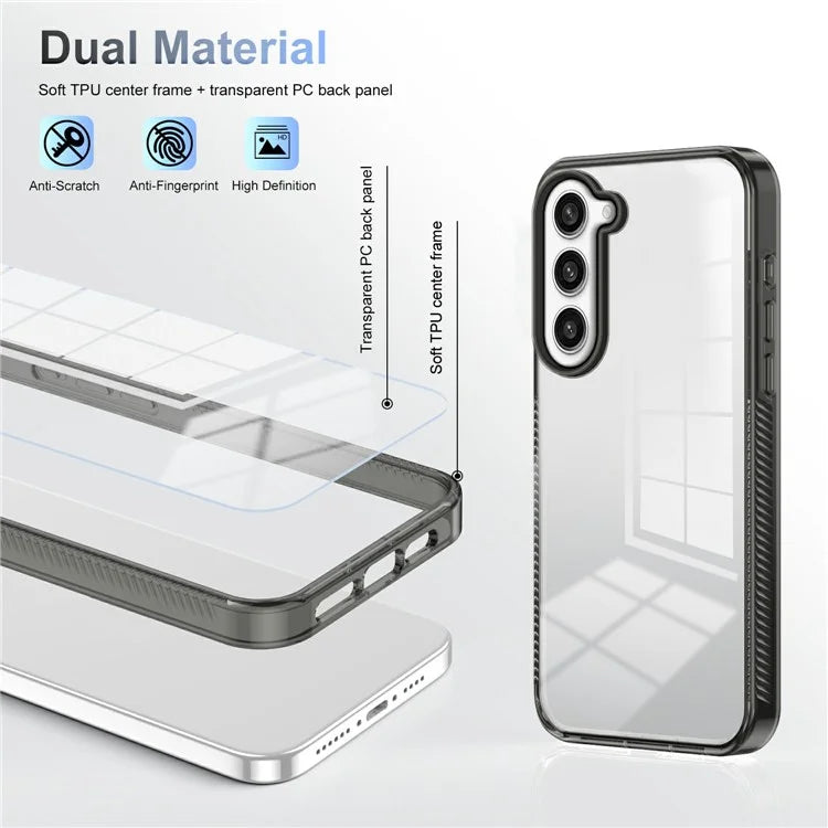 For Samsung Galaxy S23+ Clear Phone Case TPU PC Anti-Slip Drop-Proof Back Cover