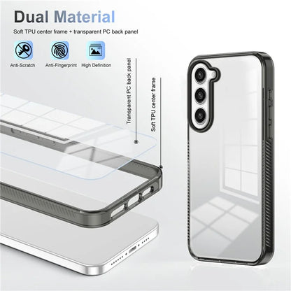 For Samsung Galaxy S23+ Clear Phone Case TPU PC Anti-Slip Drop-Proof Back Cover