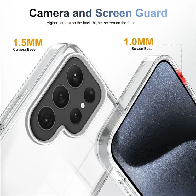 For Samsung Galaxy S23 Ultra Clear Phone Case TPU PC Anti-Slip Drop-Proof Back Cover
