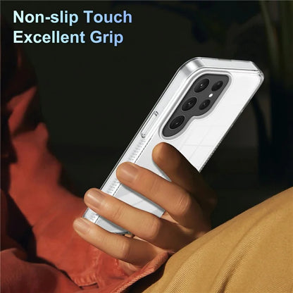 For Samsung Galaxy S23 Ultra Clear Phone Case TPU PC Anti-Slip Drop-Proof Back Cover