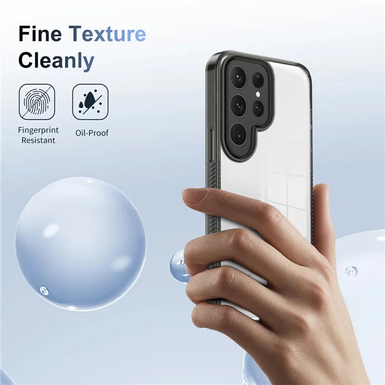 For Samsung Galaxy S23 Ultra Clear Phone Case TPU PC Anti-Slip Drop-Proof Back Cover