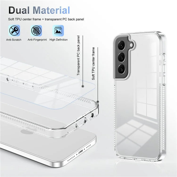 For 	Samsung Galaxy S22+ 5G Clear Phone Case TPU PC Anti-Slip Drop-Proof Back Cover