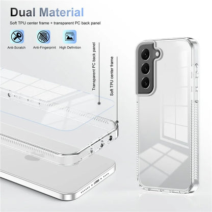 For 	Samsung Galaxy S22+ 5G Clear Phone Case TPU PC Anti-Slip Drop-Proof Back Cover