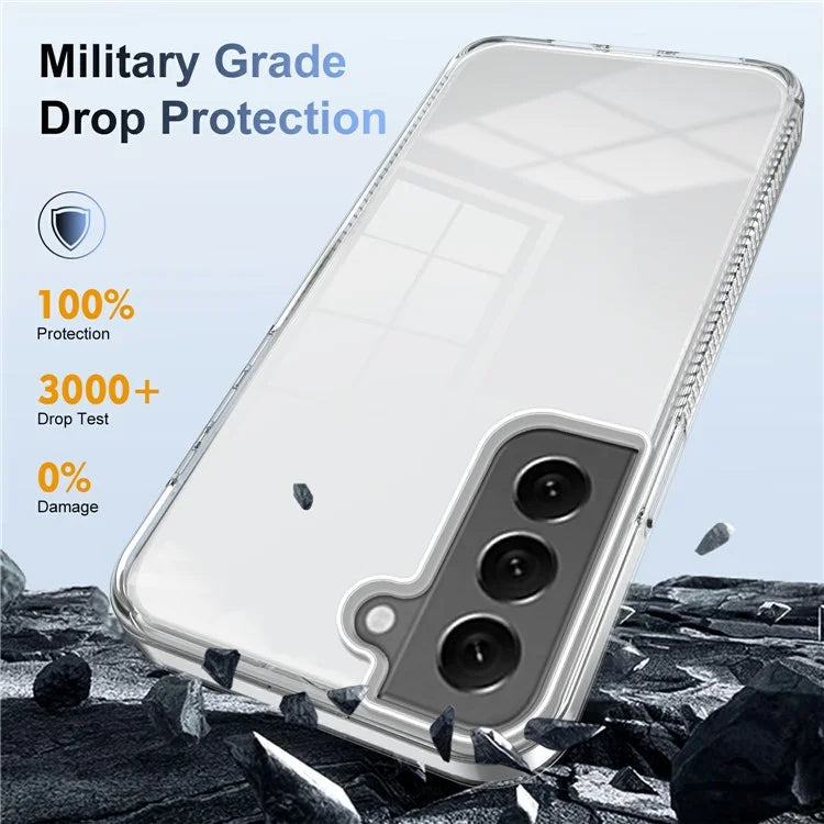 For 	Samsung Galaxy S22+ 5G Clear Phone Case TPU PC Anti-Slip Drop-Proof Back Cover