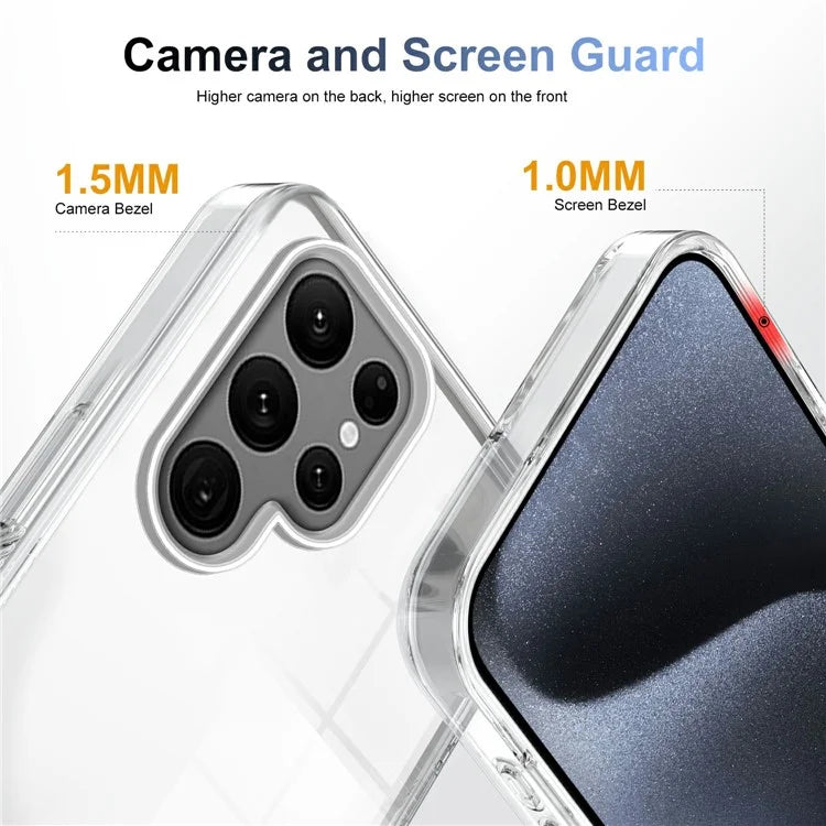 For Samsung Galaxy S22 Ultra 5G Clear Phone Case TPU PC Anti-Slip Drop-Proof Back Cover