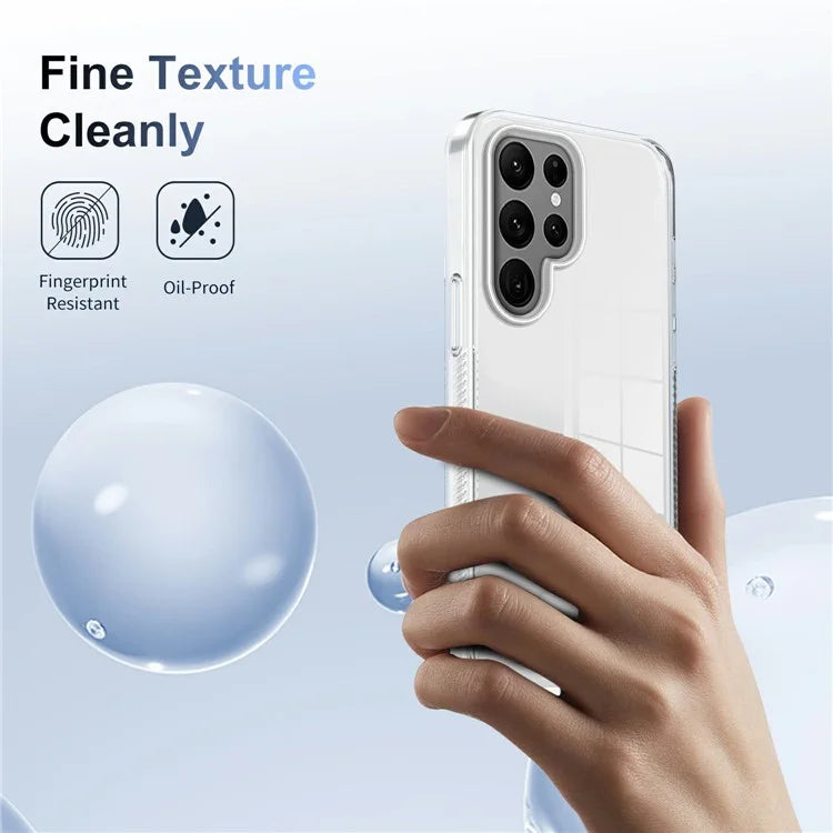 For Samsung Galaxy S22 Ultra 5G Clear Phone Case TPU PC Anti-Slip Drop-Proof Back Cover
