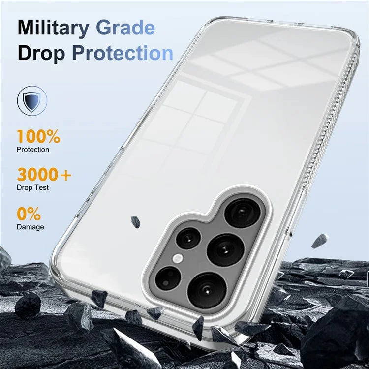 For Samsung Galaxy S22 Ultra 5G Clear Phone Case TPU PC Anti-Slip Drop-Proof Back Cover
