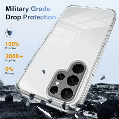 For Samsung Galaxy S22 Ultra 5G Clear Phone Case TPU PC Anti-Slip Drop-Proof Back Cover
