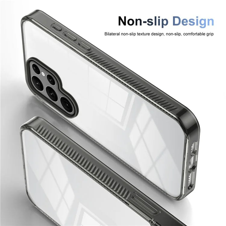 For Samsung Galaxy S22 Ultra 5G Clear Phone Case TPU PC Anti-Slip Drop-Proof Back Cover